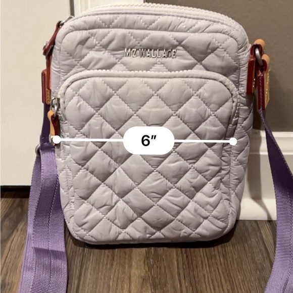 MZ Wallace Quilted Crossbody Bag in Light Purple / Grayish - Picture 6 of 7